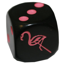 Flamingo Dice -  Black/Pink d6