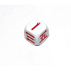 Japanese numbered 1-6 White/red d6 (1st)