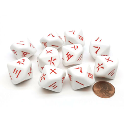 Japanese and Chinese worded 1-10 White/red D10