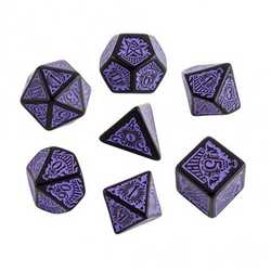 Call of Cthulhu RPG 7th ed Dice Set: Horror on the Orient Express Black w purple (7)