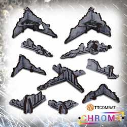 Chroma Terrain: Gothic Ruined Walls (Pre-Coloured MDF)