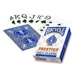 Bicycle kortlek - Prestige Plastic Jumbo Poker (Blue)