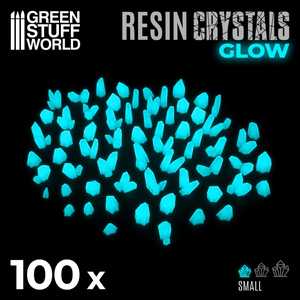 Green Stuff World -  Resin Crystals (Small Glow Aqua Turquoise)