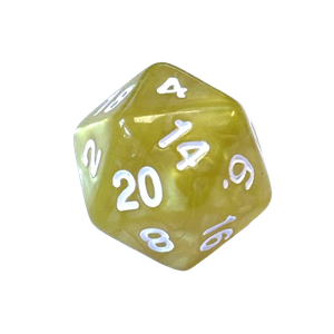 Pearl Dice: Yellow/White(D20) 20mm (1)