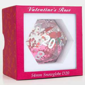 Sirius Dice Snow Globe Valentines Rose D20 54mm