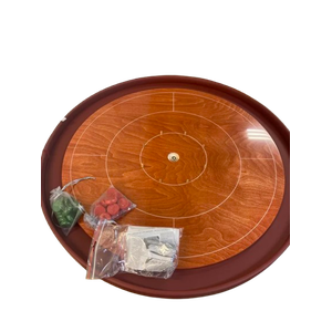 Crokinole Tournament Set w. Leather Ditch (Cherry/Crimson)