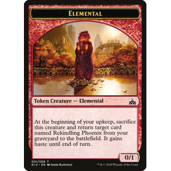 Magic löskort: Rivals of Ixalan: Elemental Token (Red 0/1) (Foil) / City's Blessing Token (Foil)