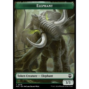 Magic löskort: Commander: Modern Horizons 3: Zombie Token // Elephant Token
