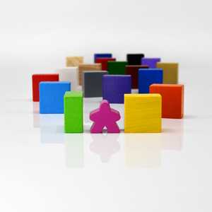 Game Pieces: Squares Angular - Navy Blue (Wood) (10)