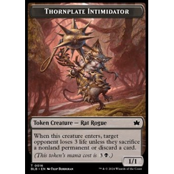 Magic löskort: Bloomburrow: Thornplate Intimidator Token (Black 1/1)