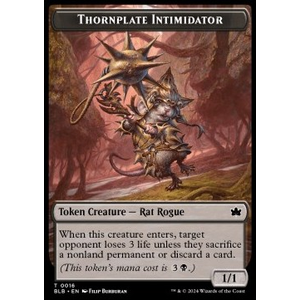 Magic löskort: Bloomburrow: Thornplate Intimidator Token (Black 1/1)