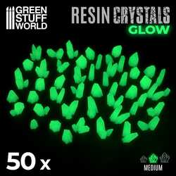 Green Stuff World -  Resin Glow in the Dark Crystals (Medium Yellow Green)