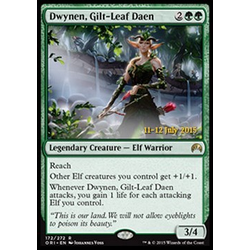 Magic löskort: Origins: Dwynen, Gilt-Leaf Daen (Prerelease Foil)