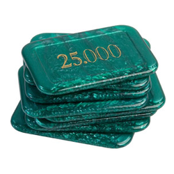 Spelmarker: Casino Token/Plaque Green Pearl 25000 (1 st)