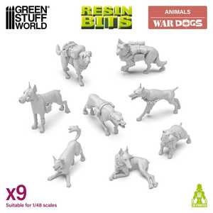 Green Stuff World: 3D Printed Resin Set - War Dogs (9) (1:48)