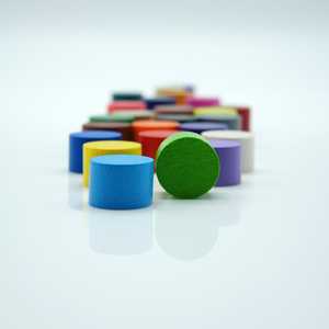 Game Pieces: Cylinders Low - Black (Wood) (10)
