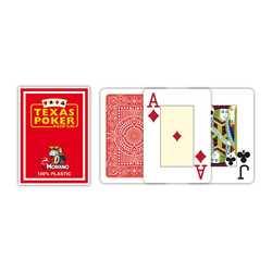 Modiano Texas Poker Jumbo Index Plastic Red (kortlek)