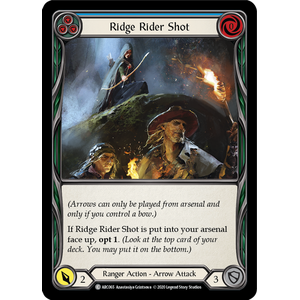 FaB Löskort: Arcane Rising Unlimited: Ridge Rider Shot (Blue) (Rainbow Foil)
