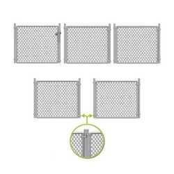 3D Printed set - Chain Link Fences 50mm (5) (1:48-1:35)