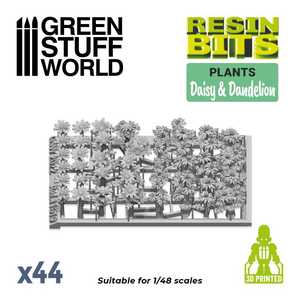 Green Stuff World: Daisy & Dandelion Flowers Set - 3D Printed