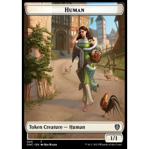 Magic löskort: Commander: Phyrexia: All Will Be One: Human Token (W 1/1) // Spirit Token (W 1/1)