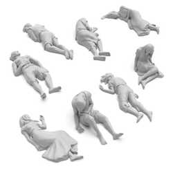 3D printed set - Dead Human Corpses (1:48) (8)