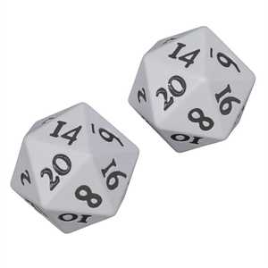 D20 Vivid Heavy Metal Dice Set (White, 2 st)