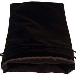 6″ x 8″ Black Velvet Dice Bag with Black Satin Lining