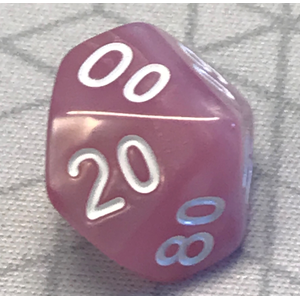 Pearl Dice: Pink/White (D10, 00-90)