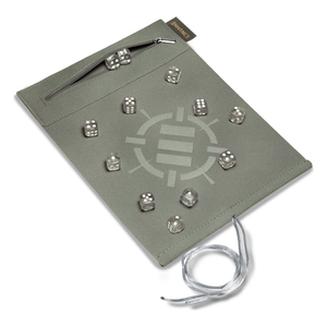 Enhance Gaming: Roll on a Scroll Dice Rolling Mat & 12xD6 Dice - Silver