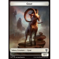 Magic löskort: Commander: Secrets of Strixhaven: Goat Token (W 0/1) // Fungus Beast Token (G 4/4)