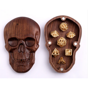 Black Walnut Premium Wooden Skull Gaming Accessory Case