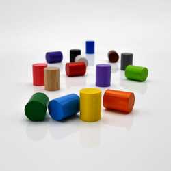 Game Pieces: Cylinders High - Pink (Wood) (10)