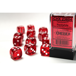Translucent: Red/white (12-die set)