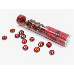 Chessex Glass Stones: Iridized Crystal Red (~40st i ett in 5½" rör)
