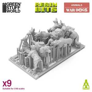 Green Stuff World: 3D Printed Resin Set - War Dogs (9) (1:48)