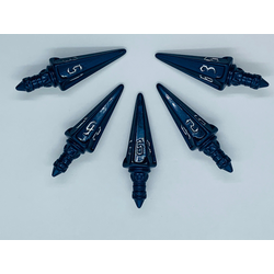 PolyHero Dice: The Rogue 5d6 Swords Midnight Blue & Starlight Silver