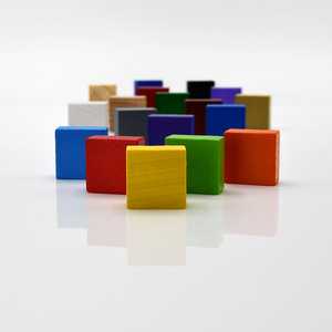 Game Pieces: Squares Angular - Green (Wood) (10)