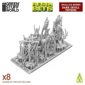 3D printed set - Dark Skull Totems (1:48-1:35) (8)