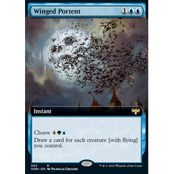 Magic löskort: Innistrad: Crimson Vow: Winged Portent (alternative art)