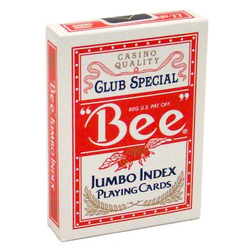 Bee Club Poker - Jumbo Index (Red, kortlek)