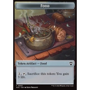 Magic löskort: Commander: Secrets of Strixhaven: Frog Lizard Token (G 3/3) // Food Token
