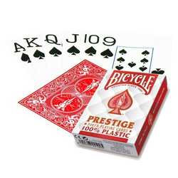Bicycle kortlek - Prestige Plastic Jumbo Poker (Red)