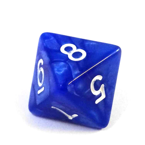 Pearl Dice: Blue/White (d8)