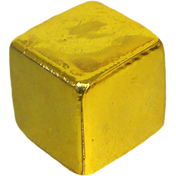 Spelpjäs: Cube 8mm - Opaque, Gold (1st)