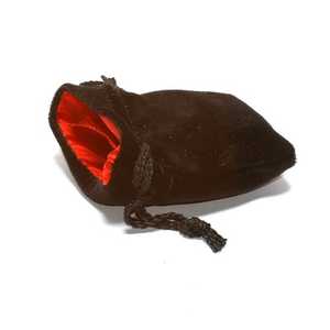 3,75" x 4" Velvet Bag Red inside/Black outside