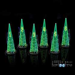 Acrylic Sci Fi Objectives - Fluorescent Green/Blue Numeric (6)