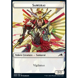 Magic löskort: Kamigawa: Neon Dynasty : Samurai Token (White 2/2)
