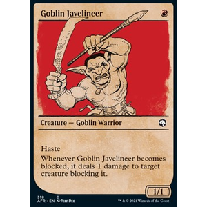 Magic löskort: Adventures in the Forgotten Realms: Goblin Javelineer (alternative art)