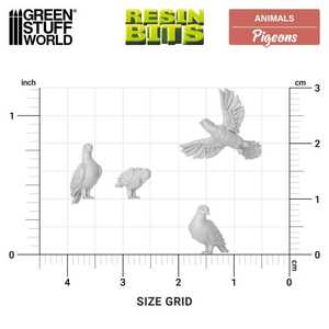 Green Stuff World: Pigeons Set - 3D Printed